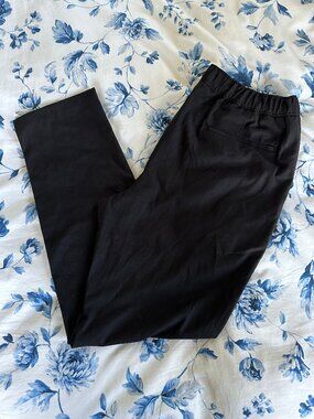 Open Edit Dress Pants Men's Medium Black Pleated Stretch Trousers